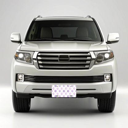 Light Purple Polka Dots White Background Metal Vanity Novelty Tag License Plate for Trucks Cars SUVs
