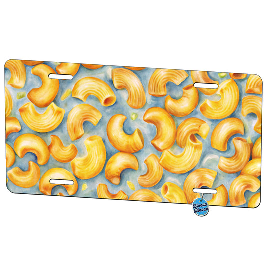 Macaroni Cheese Pasta Watercolor Metal Vanity Novelty Tag License Plate for Trucks Cars SUVs