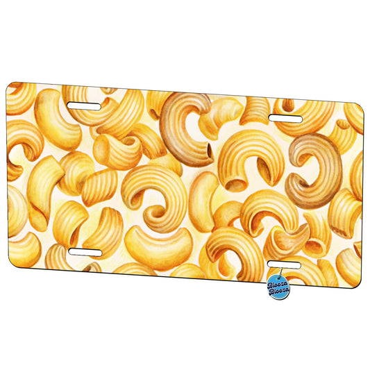 Macaroni Noodles Pasta Watercolor Metal Vanity Novelty Tag License Plate for Trucks Cars SUVs