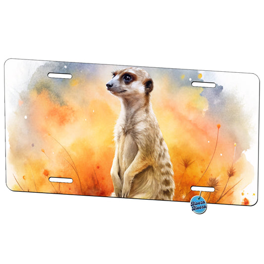 Meerkat African Plain Beautiful Watercolor Metal Vanity Novelty Tag License Plate for Trucks Cars SUVs
