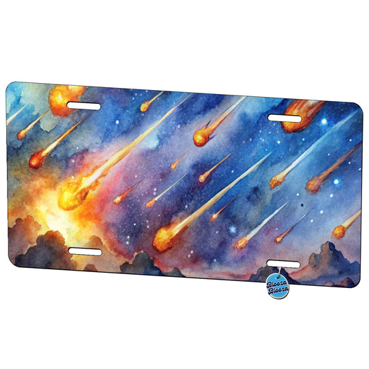 Meteors Watercolor Metal Vanity Novelty Tag License Plate for Trucks Cars SUVs