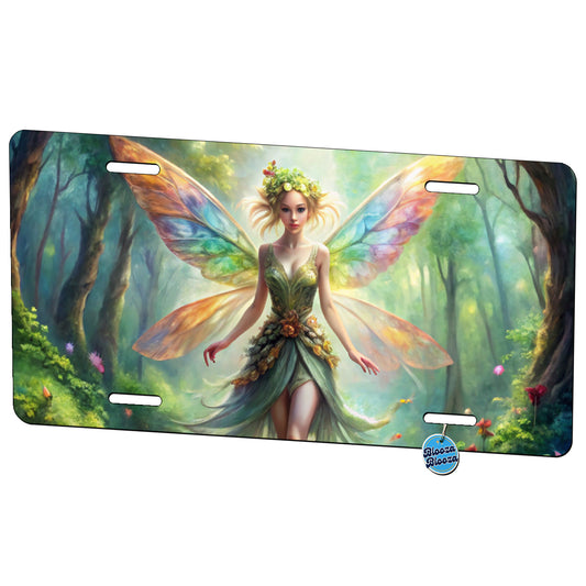 Pixie Fairy Forest Fantasy Beautiful Watercolor Metal Vanity Novelty Tag License Plate for Trucks Cars SUVs