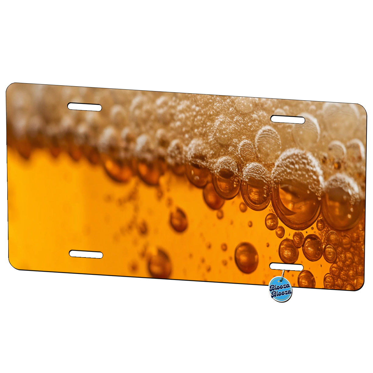 Beer Lager Closeup Foam On Top Funny Metal Vanity Novelty Tag License Plate for Trucks Cars SUVs