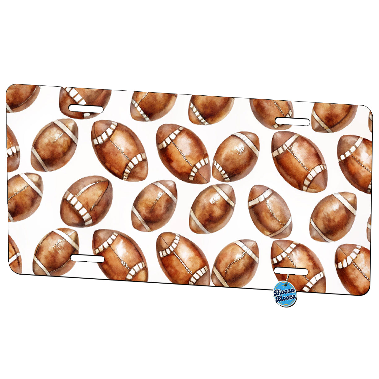 Bunch Of Brown Footballs Metal Vanity Novelty Tag License Plate for Trucks Cars SUVs
