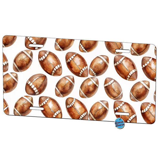 Bunch Of Brown Footballs Metal Vanity Novelty Tag License Plate for Trucks Cars SUVs