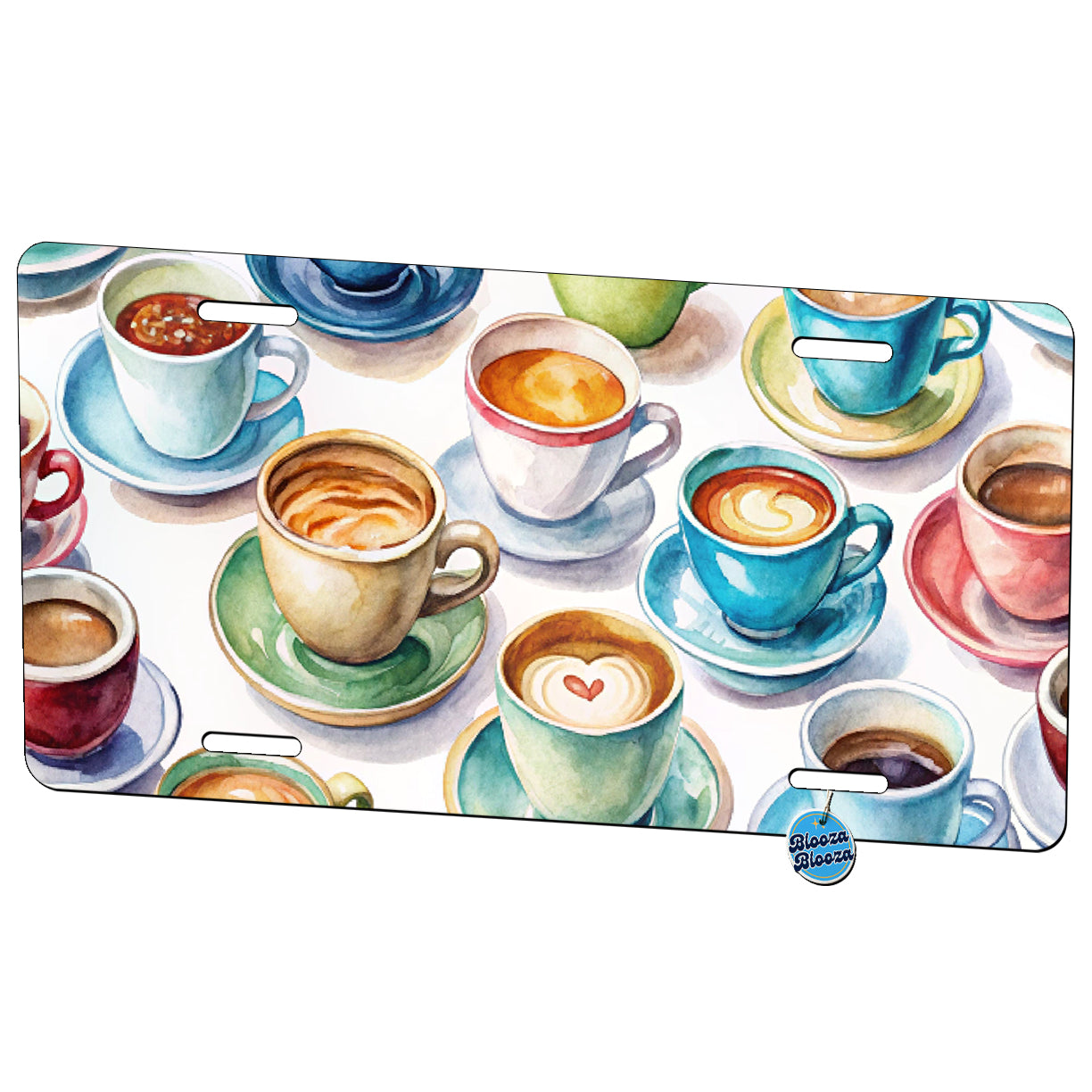 Bunch Of Coffee Cups Metal Vanity Novelty Tag License Plate for Trucks Cars SUVs