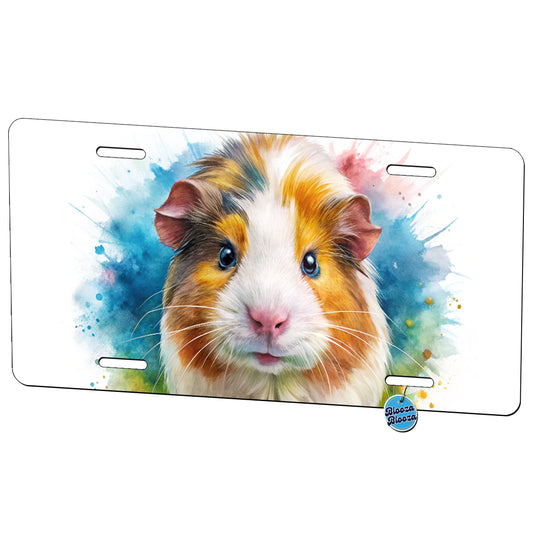 Angry Mad Guinea Pig Watercolor Metal Vanity Novelty Tag License Plate for Trucks Cars SUVs