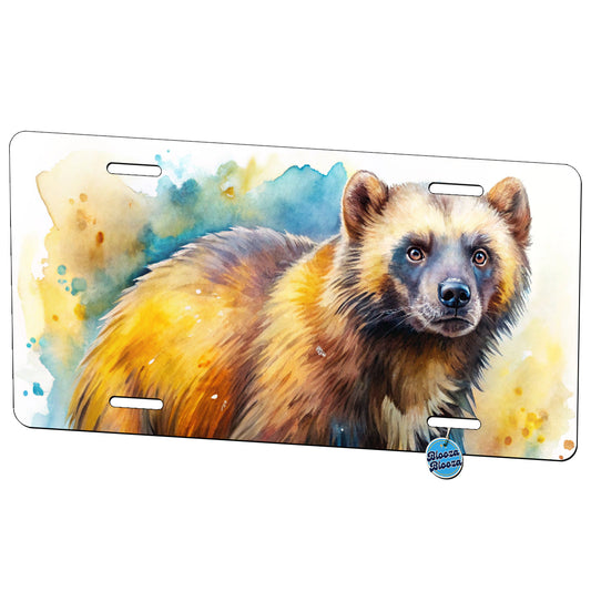 Animal Mad Wolverine Watercolor Metal Vanity Novelty Tag License Plate for Trucks Cars SUVs