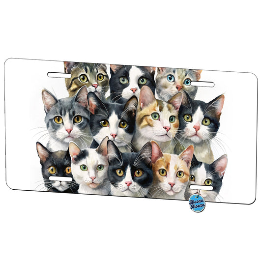 Bunch Of Sweet Cats Metal Vanity Novelty Tag License Plate for Trucks Cars SUVs