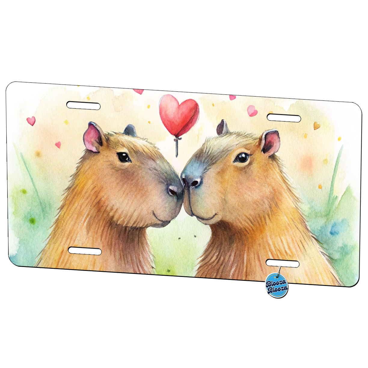 Capybaras In Love Valentine's Day Metal Vanity Novelty Tag License Plate for Trucks Cars SUVs