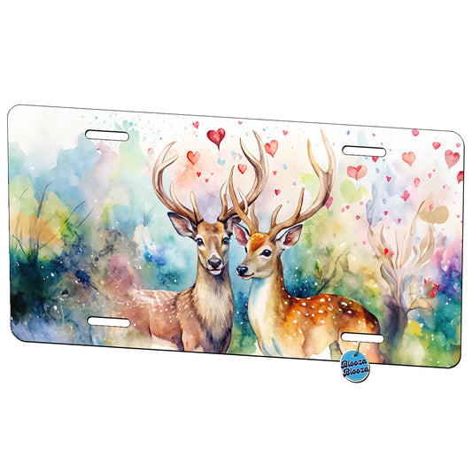 Deer In Love Valentine's Day Metal Vanity Novelty Tag License Plate for Trucks Cars SUVs