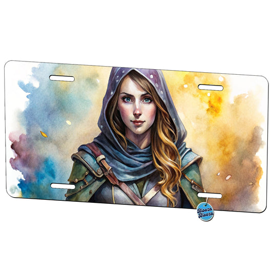 Fantasy Female Thief Rogue Watercolor Metal Vanity Novelty Tag License Plate for Trucks Cars SUVs