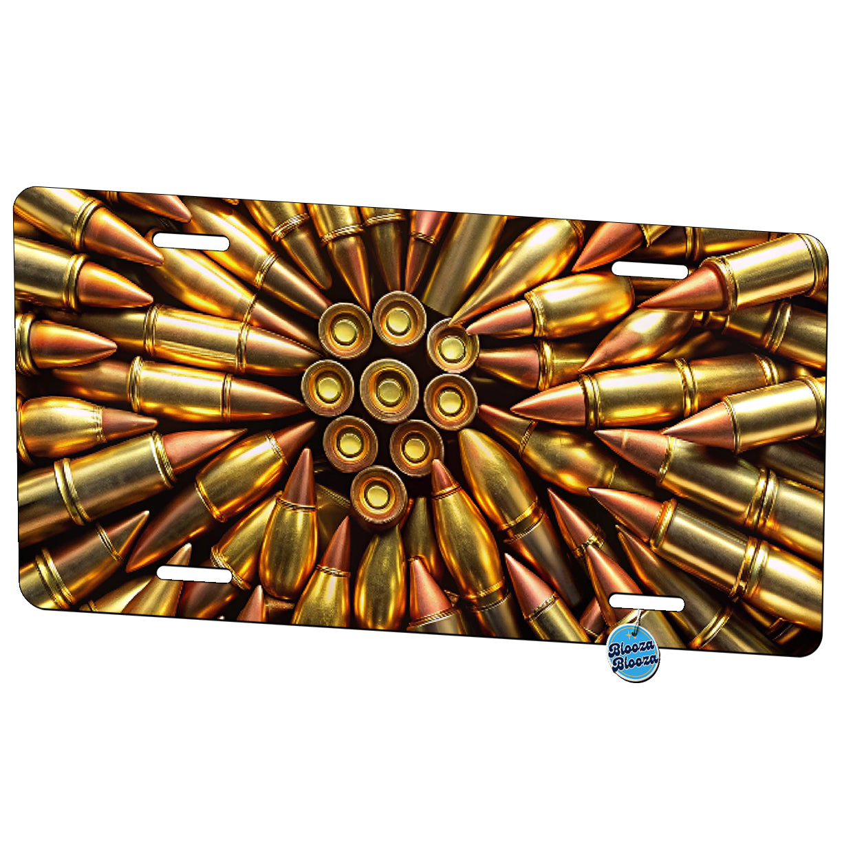 Lots Of Bullets Pattern Metal Vanity Novelty Tag License Plate for Trucks Cars SUVs