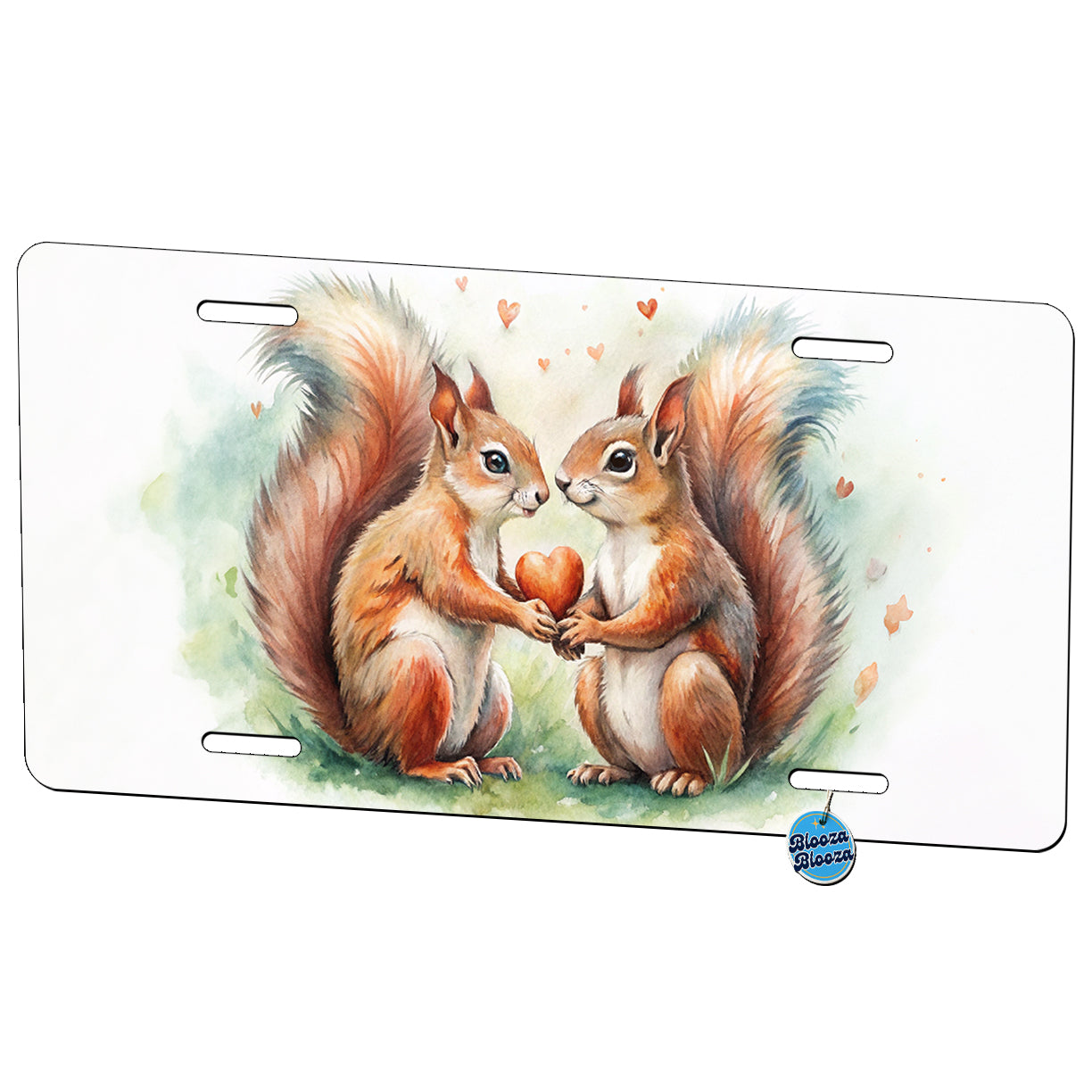 Squirrels In Love Hearts Valentine's Day Metal Vanity Novelty Tag License Plate for Trucks Cars SUVs