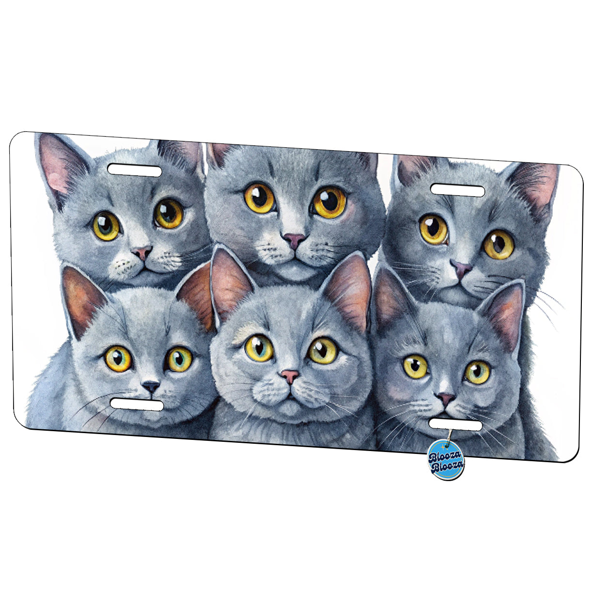 Sweet Chartreux Cats Metal Vanity Novelty Tag License Plate for Trucks Cars SUVs