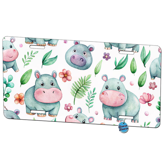 Sweet Hippos Metal Vanity Novelty Tag License Plate for Trucks Cars SUVs