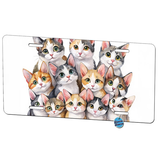 Sweet Japanese Bobtail Cats Metal Vanity Novelty Tag License Plate for Trucks Cars SUVs