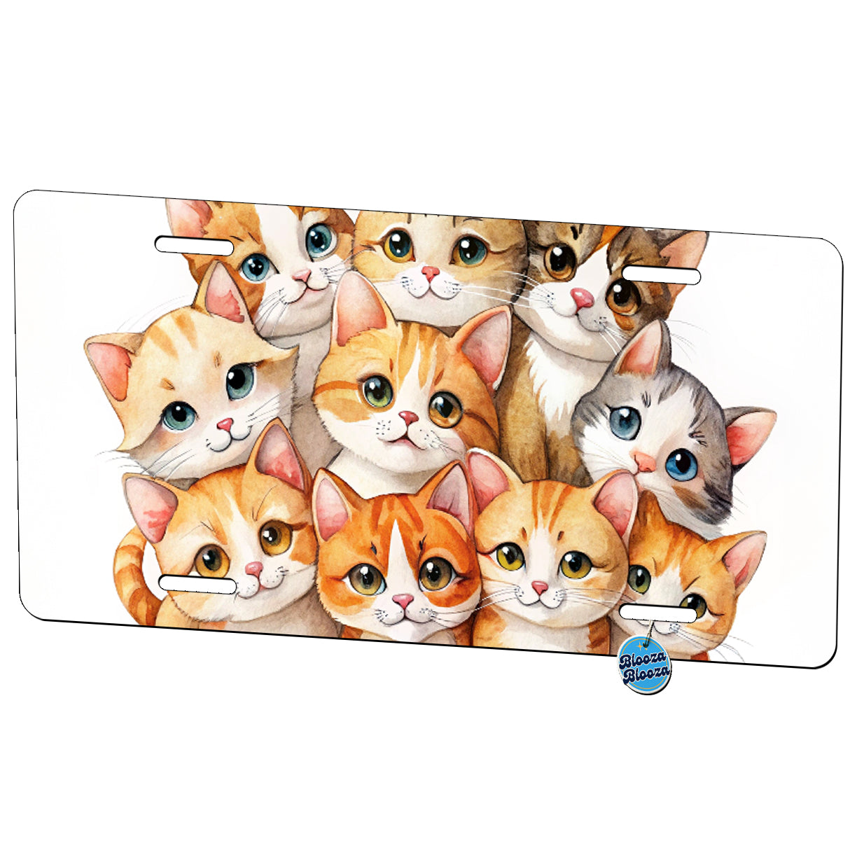 Sweet Orange And White Cats Metal Vanity Novelty Tag License Plate for Trucks Cars SUVs
