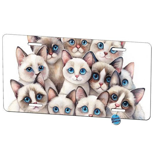 Sweet Snowshoe Cats Metal Vanity Novelty Tag License Plate for Trucks Cars SUVs