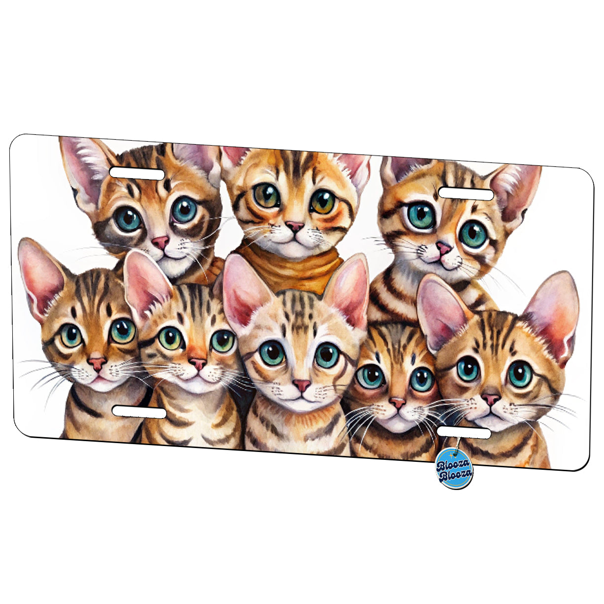 Sweet Toyger Cats Metal Vanity Novelty Tag License Plate for Trucks Cars SUVs