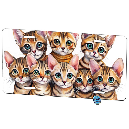 Sweet Toyger Cats Metal Vanity Novelty Tag License Plate for Trucks Cars SUVs