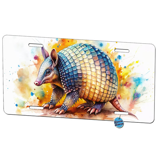 Armadillo Watercolor Metal Vanity Novelty Tag License Plate for Trucks Cars SUVs