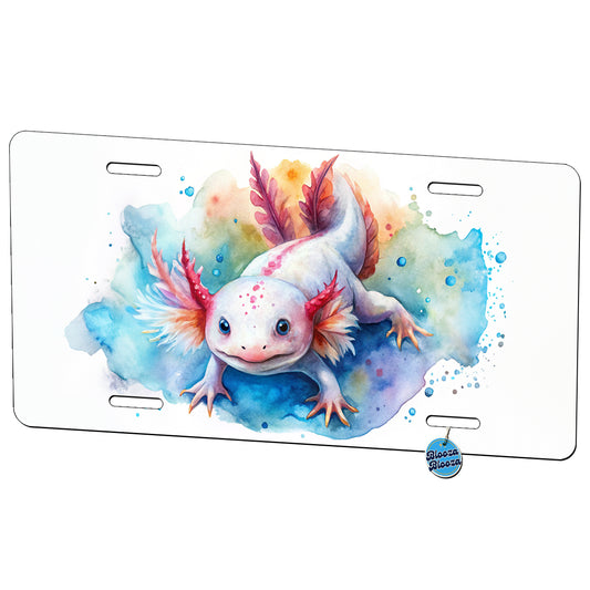 Axolotl Watercolor Metal Vanity Novelty Tag License Plate for Trucks Cars SUVs