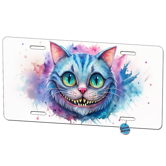 Cheshire Cat Alice in Wonderland Watercolor Metal Vanity Novelty Tag License Plate for Trucks Cars SUVs