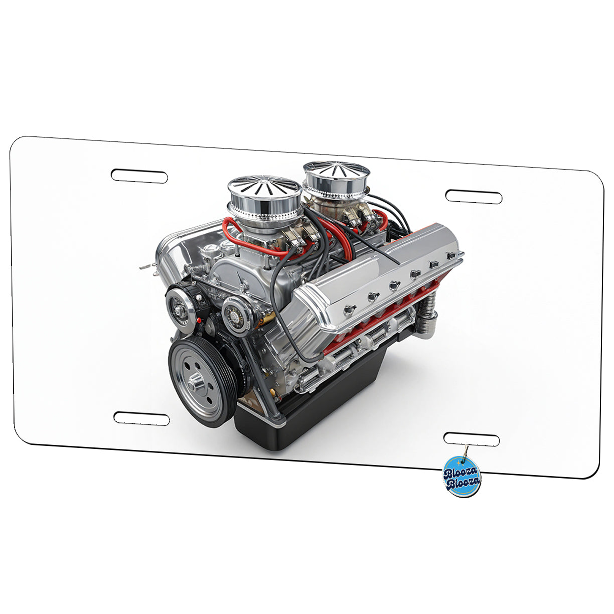 Classic V8 Muscle Car Engine Metal Vanity Novelty Tag License Plate for Trucks Cars SUVs