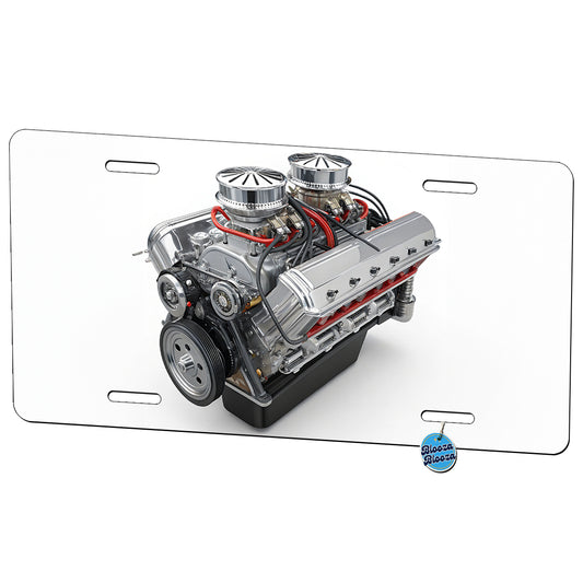Classic V8 Muscle Car Engine Metal Vanity Novelty Tag License Plate for Trucks Cars SUVs