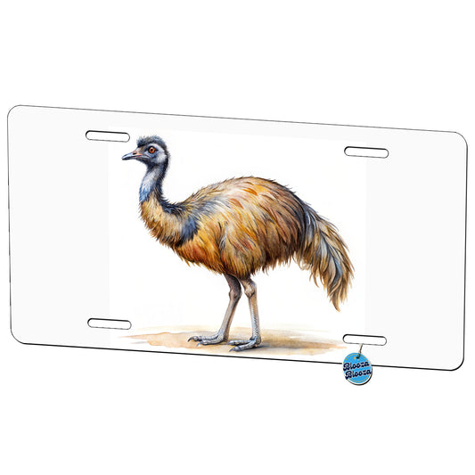 Emu Standing Watercolor Metal Vanity Novelty Tag License Plate for Trucks Cars SUVs