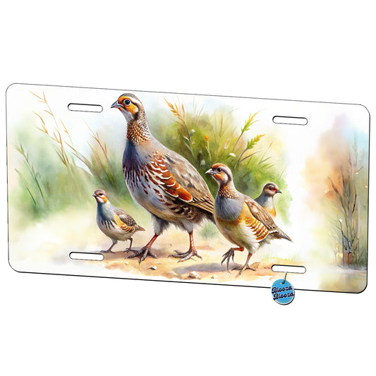 Family Of Partridges Running Watercolor Metal Vanity Novelty Tag License Plate for Trucks Cars SUVs