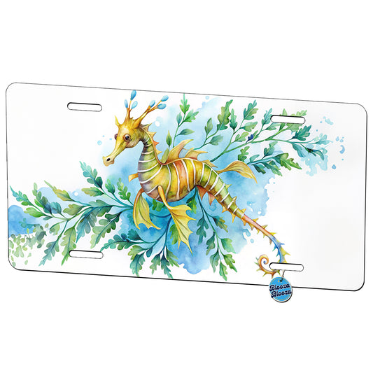 Leafy Seadragon Swimming Watercolor Metal Vanity Novelty Tag License Plate for Trucks Cars SUVs