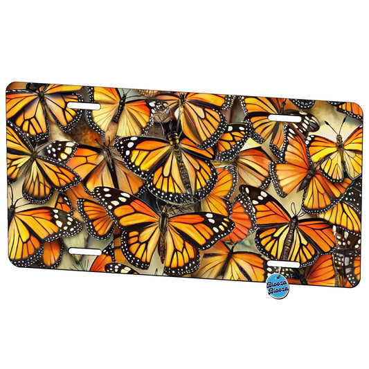 Monarch Butterflies Covering Everything Metal Vanity Novelty Tag License Plate for Trucks Cars SUVs