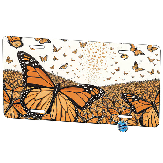 Monarch Butterflies Covering the Countryside Metal Vanity Novelty Tag License Plate for Trucks Cars SUVs