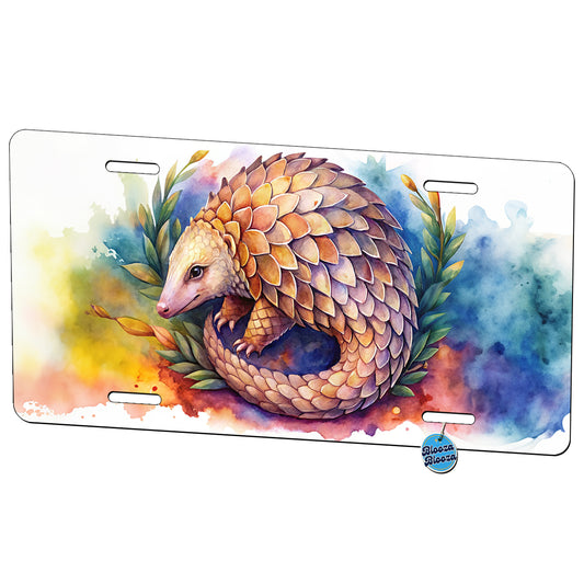 Pangolin Watercolor Metal Vanity Novelty Tag License Plate for Trucks Cars SUVs