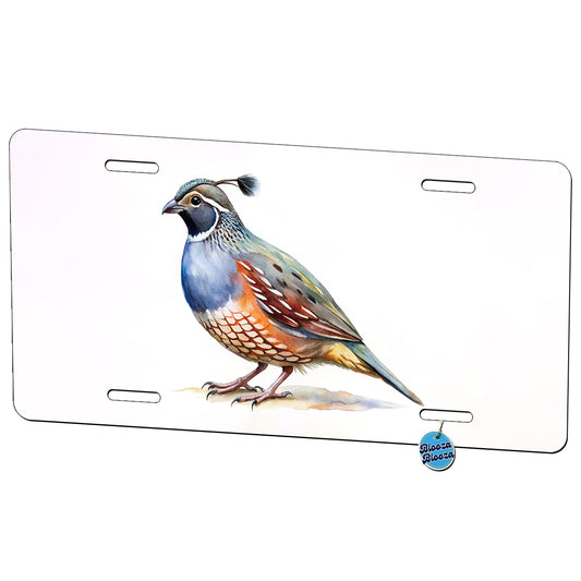 Quail Watercolor Metal Vanity Novelty Tag License Plate for Trucks Cars SUVs