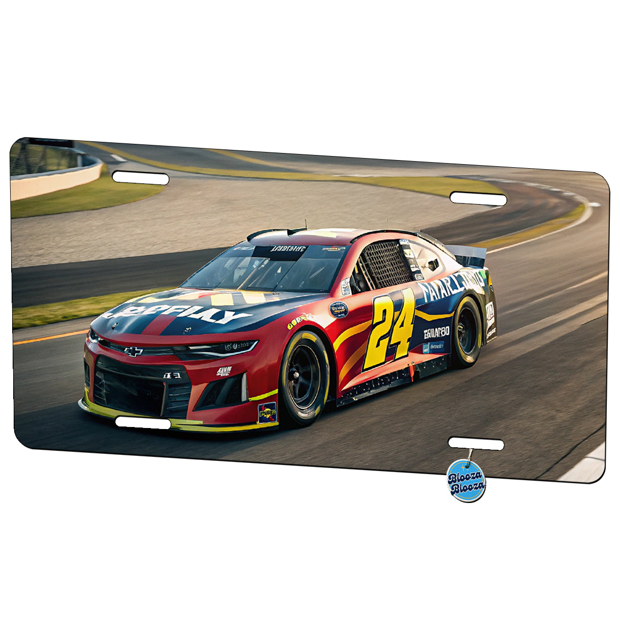 Racing Car Track Metal Vanity Novelty Tag License Plate for Trucks Cars SUVs