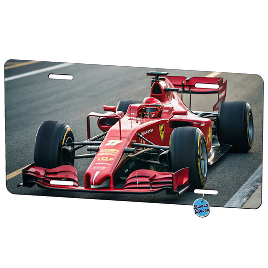 Red Racing Sports Car Metal Vanity Novelty Tag License Plate for Trucks Cars SUVs