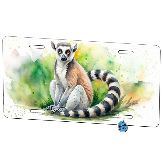 Ring-Tailed Lemur Watercolor Metal Vanity Novelty Tag License Plate for Trucks Cars SUVs