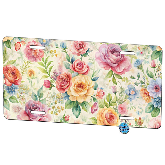 Ditsy Floral Flowers Pattern Metal Vanity Novelty Tag License Plate for Trucks Cars SUVs