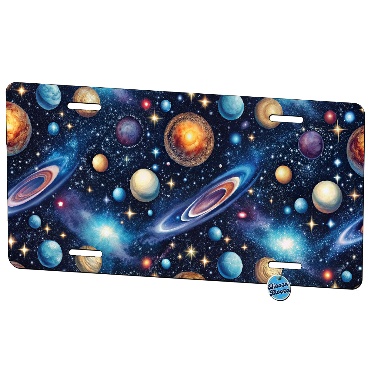 Galaxy Outer Space Astronomy Pattern Metal Vanity Novelty Tag License Plate for Trucks Cars SUVs