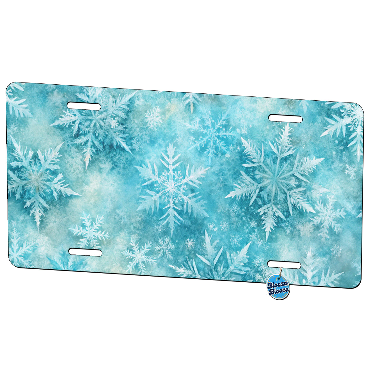 Ice Crystals Snowflakes Winter Metal Vanity Novelty Tag License Plate for Trucks Cars SUVs