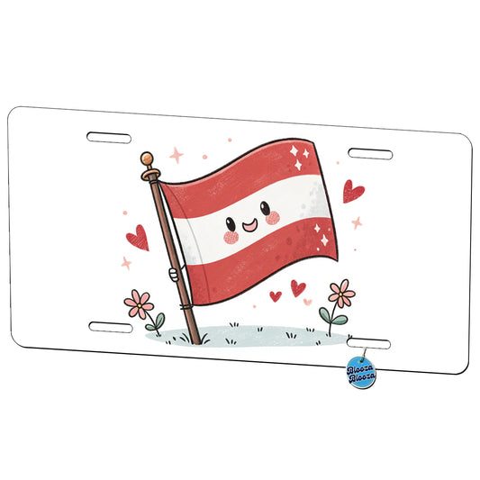 Kawaii Austrian Flag Metal Vanity Novelty Tag License Plate for Trucks Cars SUVs