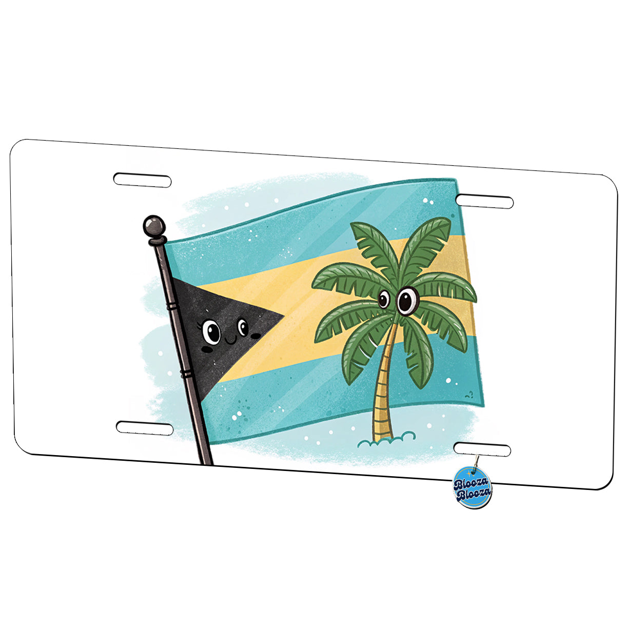 Kawaii Bahamas Flag Metal Vanity Novelty Tag License Plate for Trucks Cars SUVs