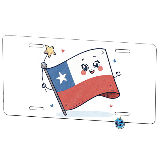 Kawaii Chile Flag Metal Vanity Novelty Tag License Plate for Trucks Cars SUVs