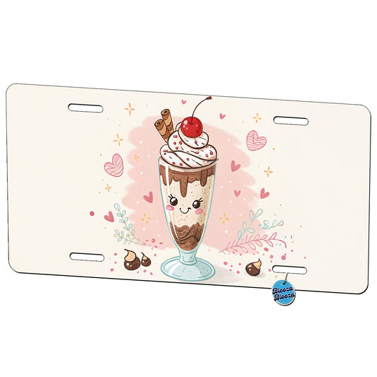 Kawaii Chocolate Milk Shake Metal Vanity Novelty Tag License Plate for Trucks Cars SUVs