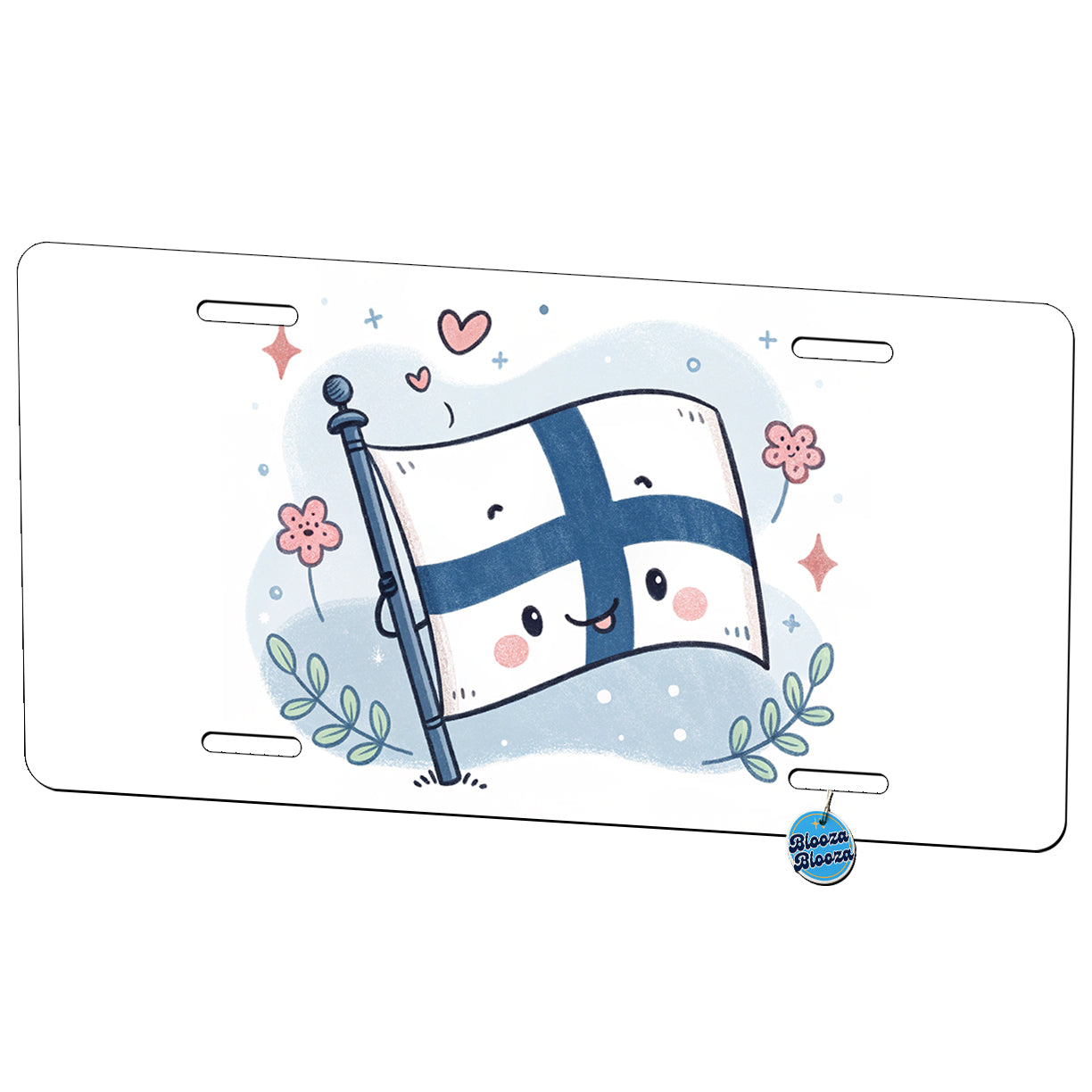 Kawaii Finland Flag Metal Vanity Novelty Tag License Plate for Trucks Cars SUVs