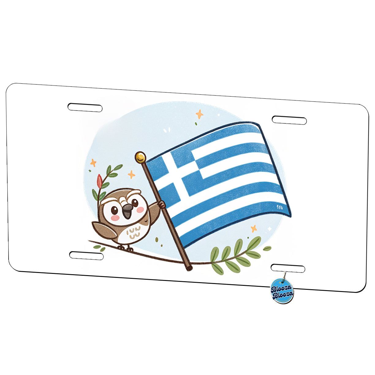 Kawaii Greece Flag Metal Vanity Novelty Tag License Plate for Trucks Cars SUVs