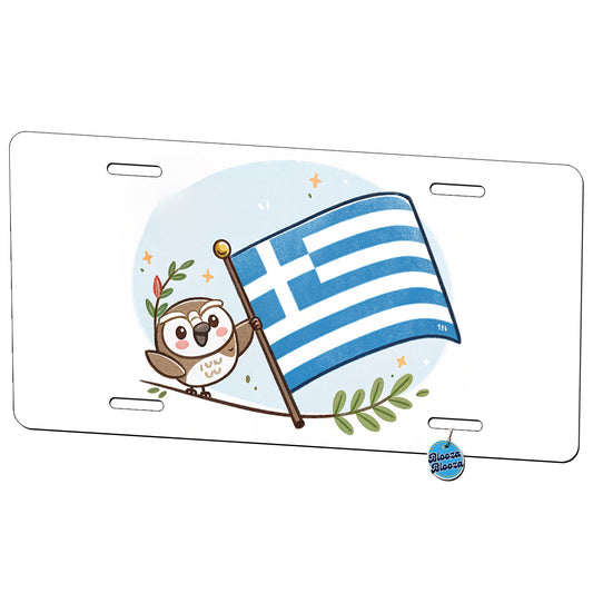 Kawaii Greece Flag Metal Vanity Novelty Tag License Plate for Trucks Cars SUVs